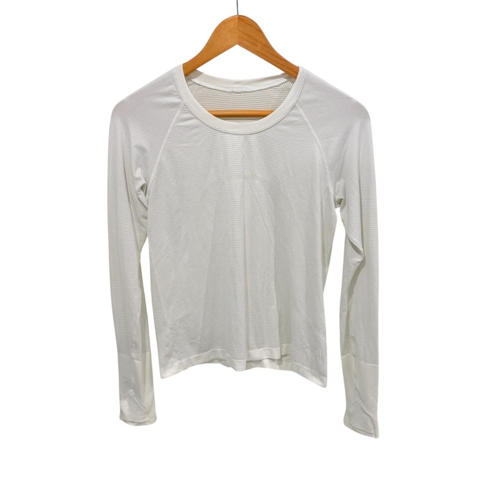 Lululemon Long Sleeve Top White Women's 8 Striped
